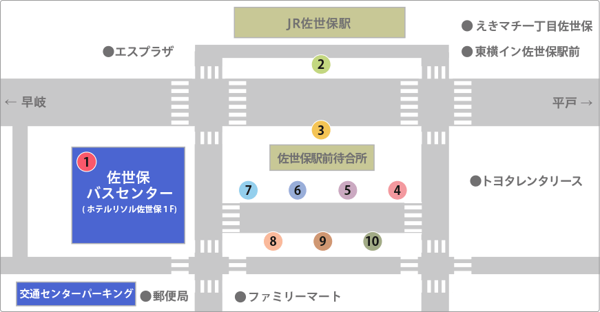 佐世保駅前 佐世保ﾊﾞｽｾﾝﾀｰ 西肥自動車ホームページ